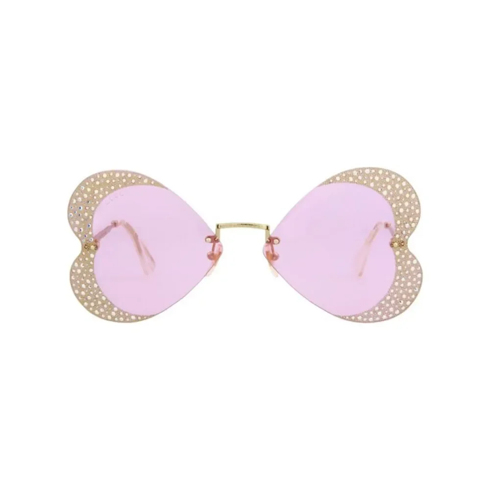 Gucci Cat Eye-Frame Metal Sunglasses